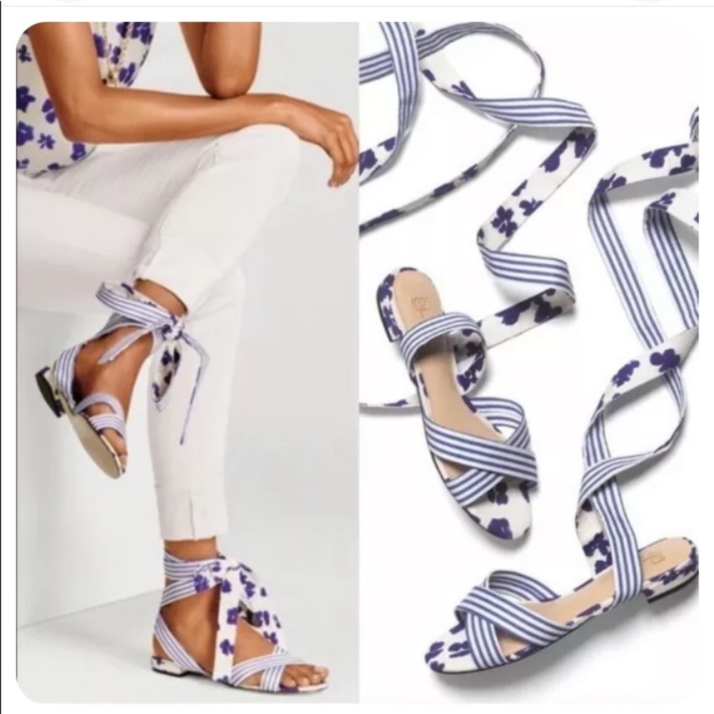 CAbi 6013 Water Color Tied Up Sandals NIB 7.5